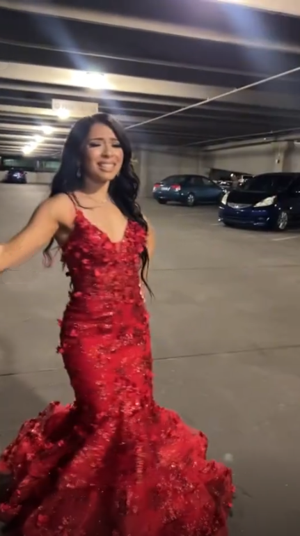 Sexy Spaghetti Straps Tulle Sequin Mermaid Evening Dress Red Long Party Dress D4982