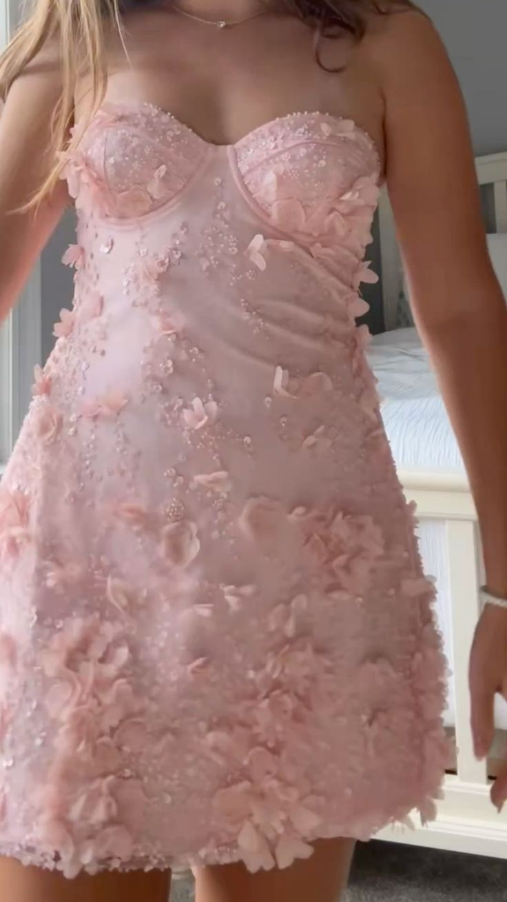 Charming Sweetheart Neck Tulle Sequin Appliques Birthday Outfits,Pink A Line 9th Grade Homecoming Dress D3034