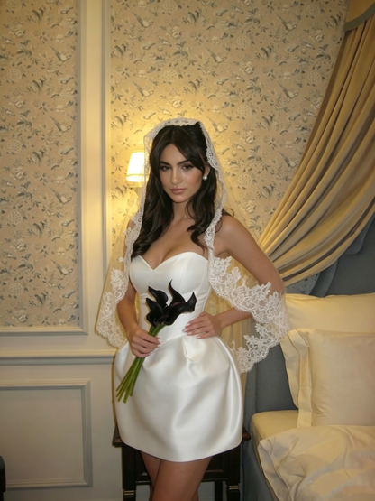 Pretty Sweetheart Neck Satin A Line Short 20th Birthday Outfits ,White Short Homecoming Dress D4090