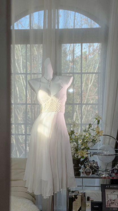 Charming White Chiffon V Neck A Line Short 8th Grade Homecoming Dress Mini Birthday Dress D2528