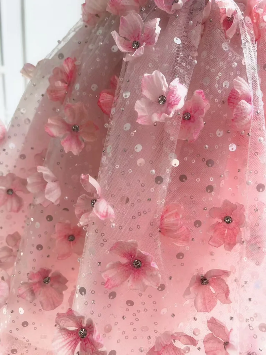 Pretty Pink Strapless Tulle Sequin Floral A Line Short Graduation Homecoming Dress Mini Birthday Outfits D2940
