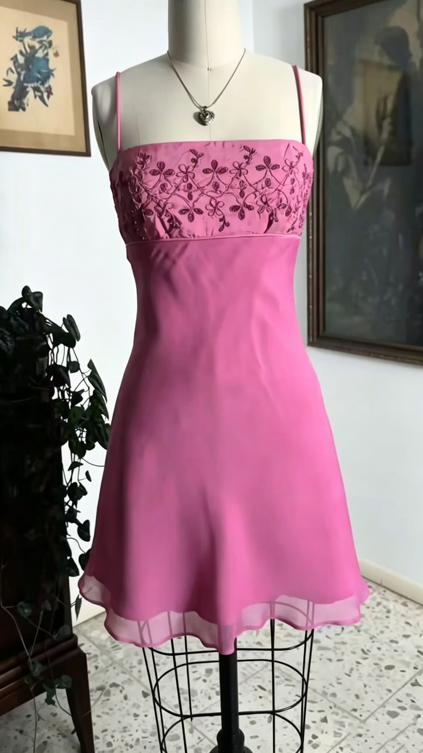 Classy Spaghetti Strap Pink Chiffon Short Graduation Homecoming Dress Mini Prom Dress D4328