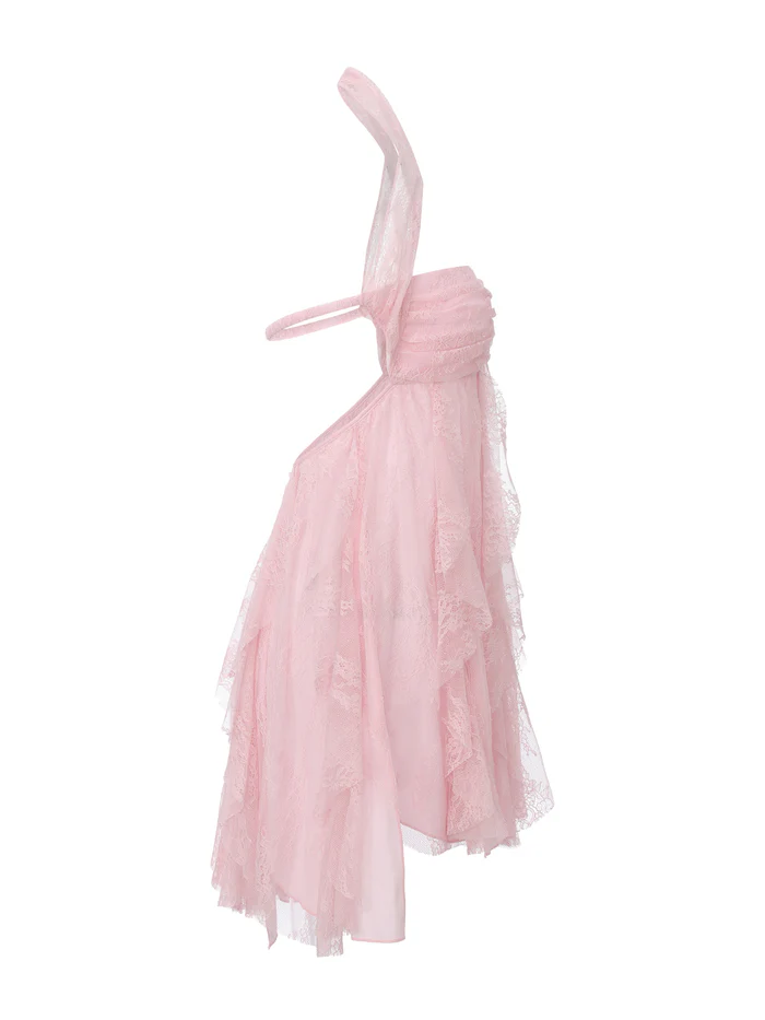 Elegant Pink Lace A Line Short Homecoming Dress Mini Birthday Dress D3393