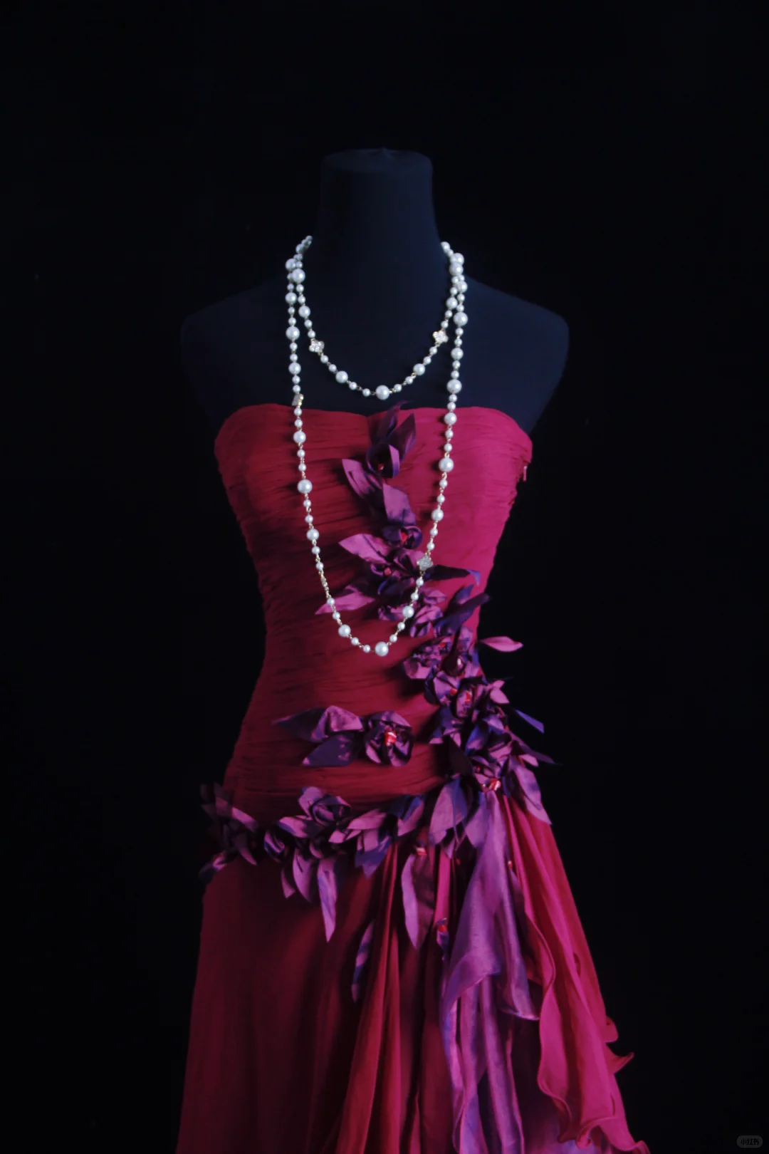 Pretty Strapless Chiffon Floral A Line Long Party Dress Prom Dress D2876