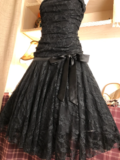 Black Strapless Lace Sexy A Line Short Birthday Outfits Formal Graduation Homecoming Dress D557