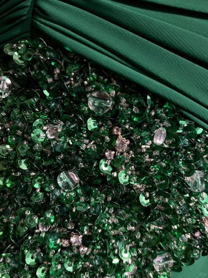 Classy Green Chiffon Pleated Beaded A Line Short 6th Grade Homecoming Dress,Strapless Short Party Dress D3374