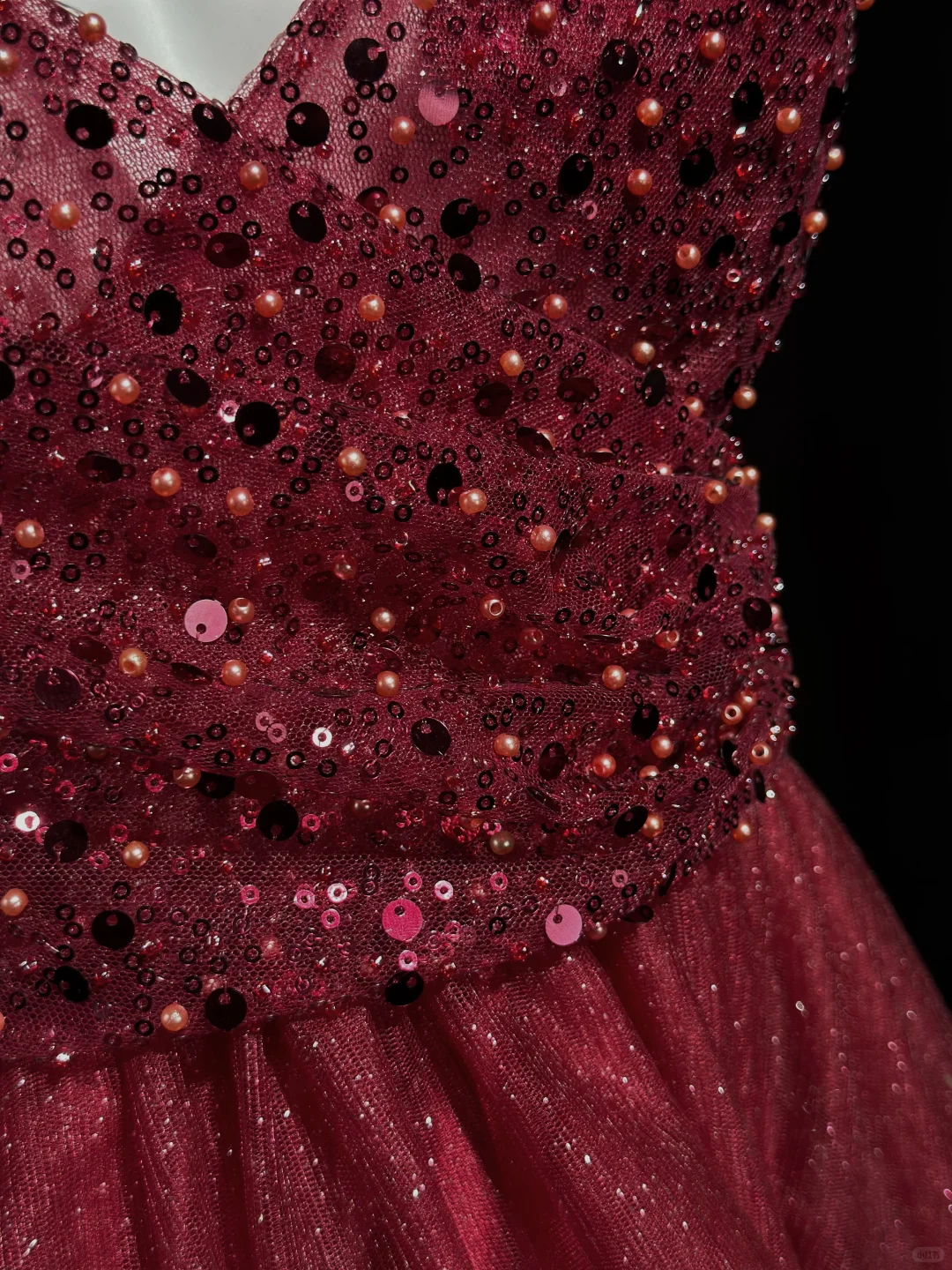 Glitter V Neck Sleeveless Tulle Sequin Beaded A Line Mini Prom Dress,Burgundy Short 9th Grade Homecoming Dress D3245