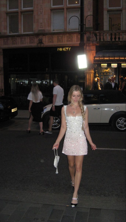 Gorgeous Sheath Square Neck Sequin Short Homecoming Dress Cocktail Dress  S336