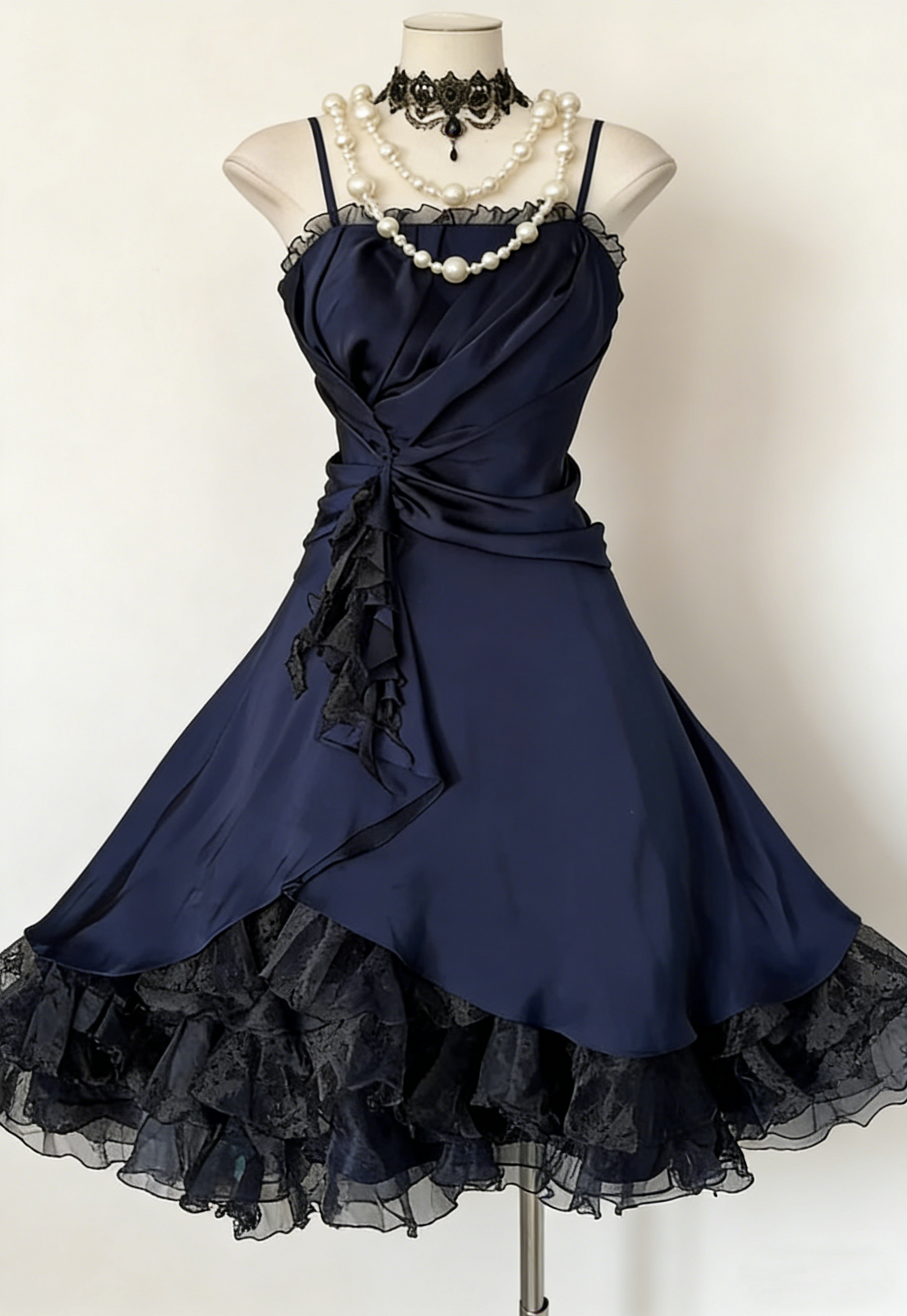 Vintage Fashion Ball Gown Navy Blue Short Length Homecoing Birthday Dress Cocktail Dresses SD1891