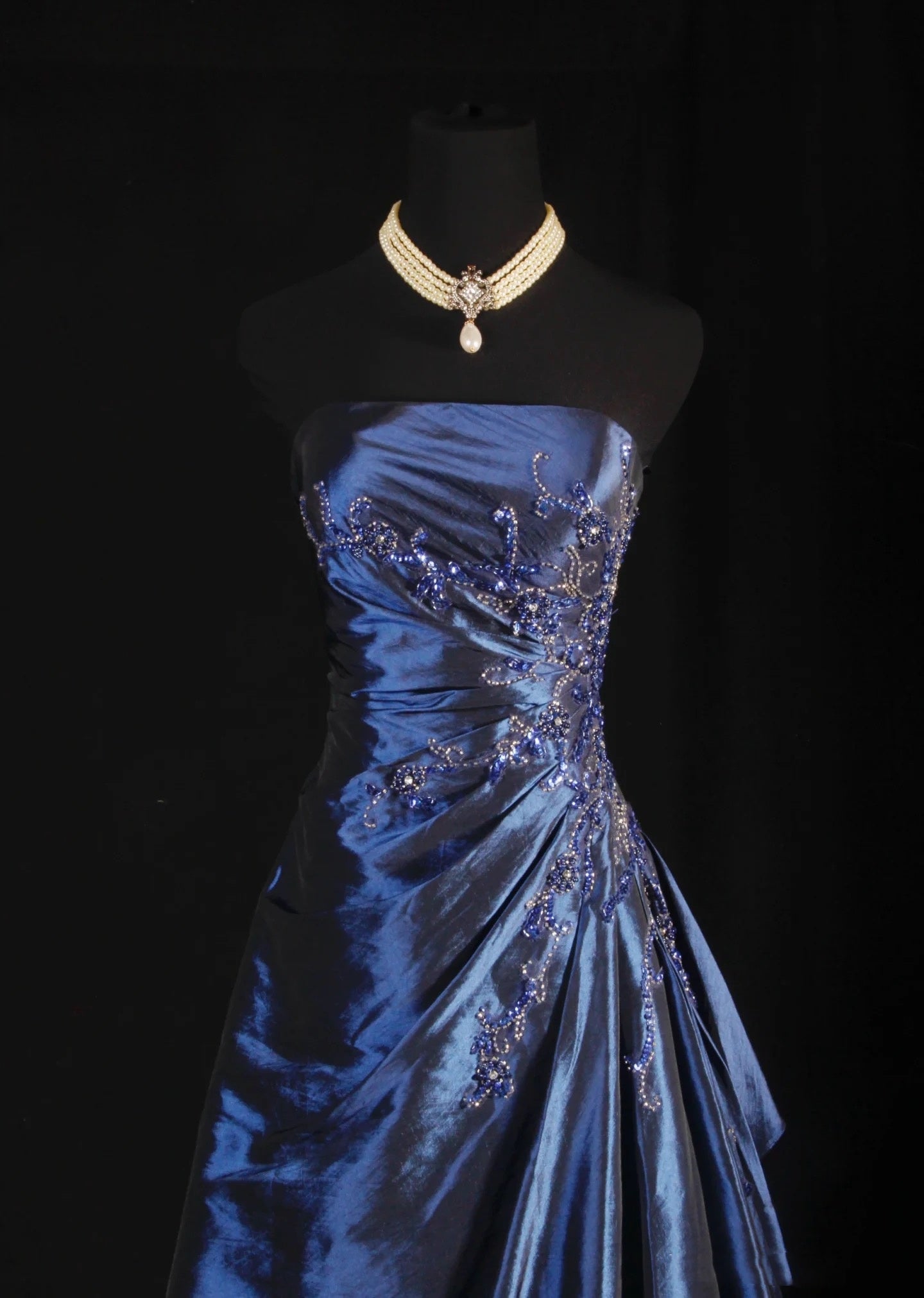 Vintage Ball Gown Strapless Navy Blue Satin Long Prom Dresses Party Dr SweetDress Vintage Ball Gown Strapless Navy Blue Satin Long Prom Dresses Party Dr SweetDress