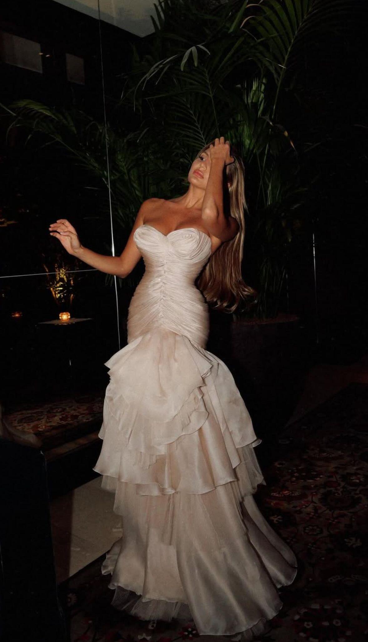 Charming Sweetheart Neck Tulle Pleated Mermaid Long Party Dress Evening Gown D4490