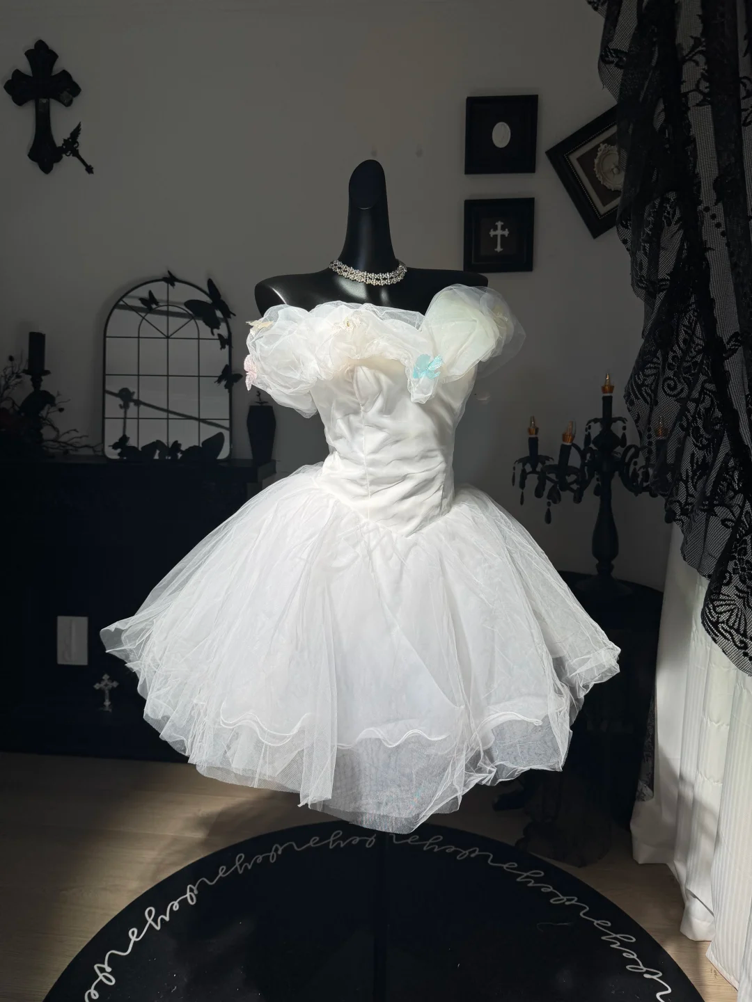 Pretty White Tulle Pleated Off The Shoulder A Line Short Birthday Outfits Homecoming Dress D3019
