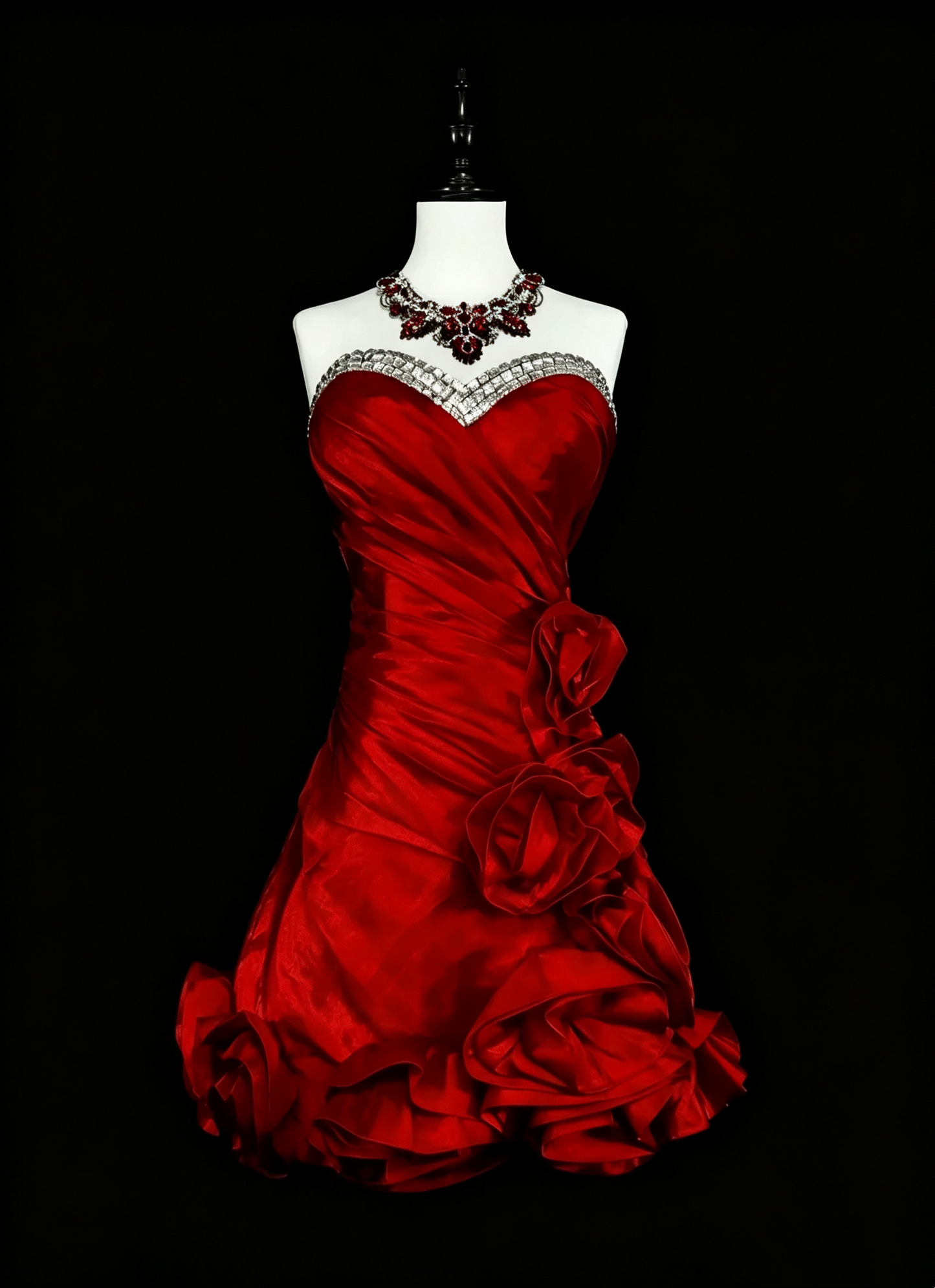 Sexy Red Satin Beaded Short Graduation Homecoming Dress,Sweetheart Neck Mini Birthday Prom Dress D4060