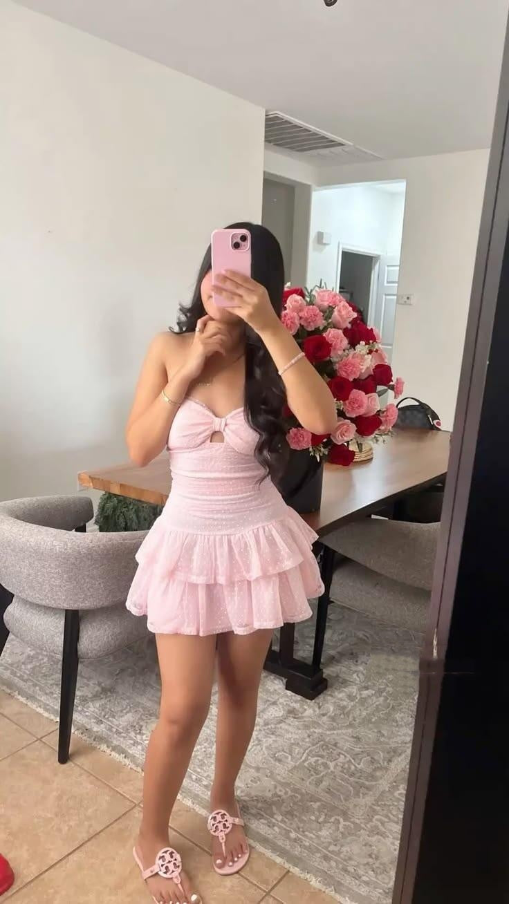 Cute Sweetheart Neck Tulle Layered Short Birthday Dress,Pink Formal 6th Grade Homecoming Dress D3399