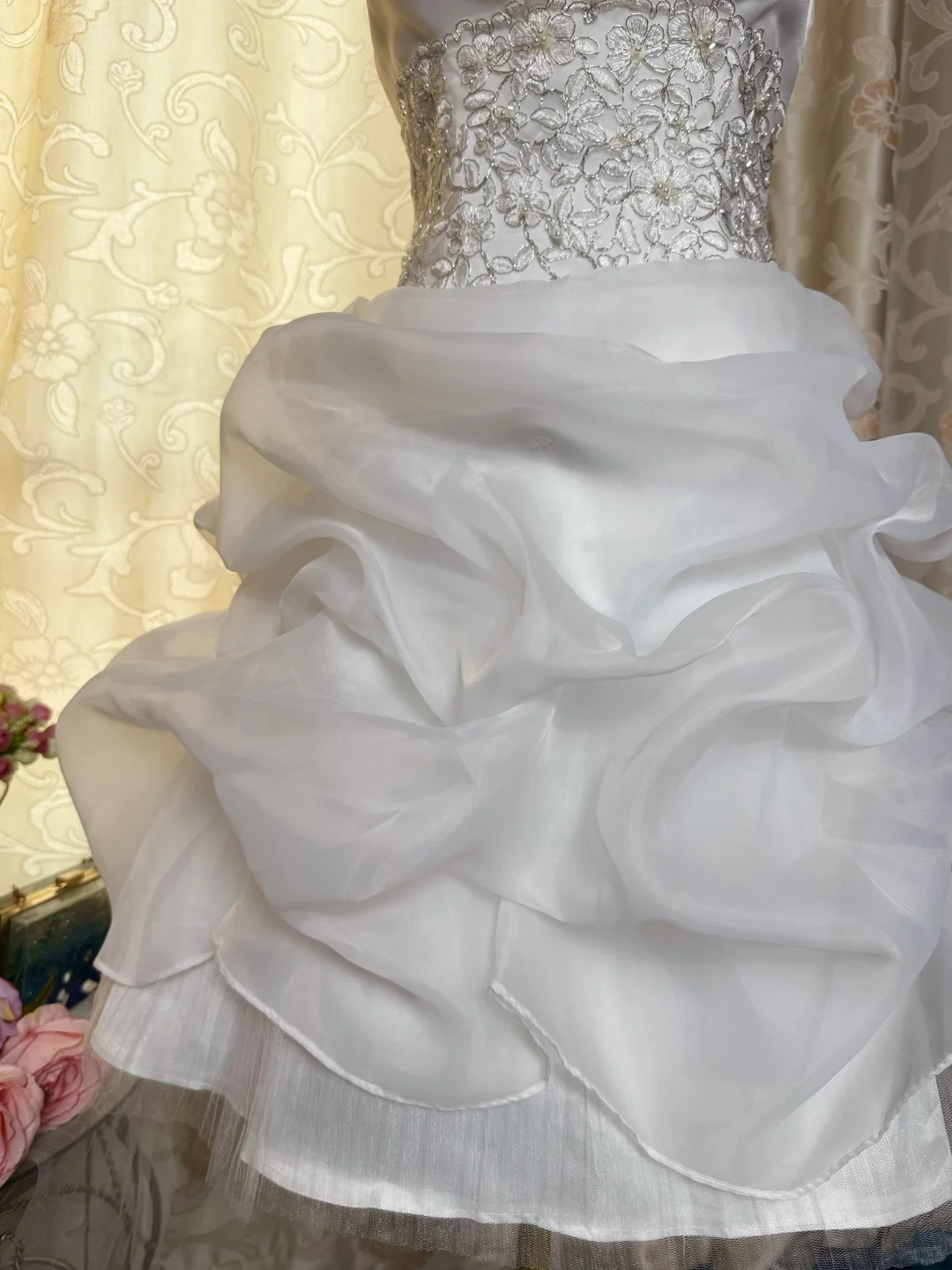 Classy Strapless White Tulle Pleated Sheath Short 19th Birthday Outfits Homecoming Dress D729