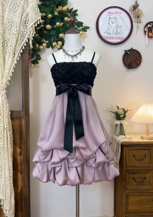 Unique Spaghetti Straps Rose Flowers Birthday Outfits Lavender A Line Homecoming Dress  S459