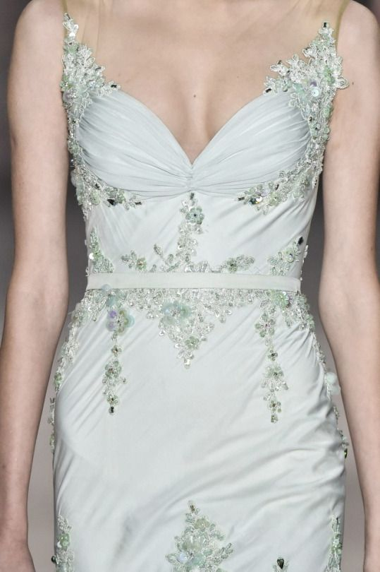 Elegant Spaghetti Straps Light Green Chiffon Beaded Mermaid Long Party Dress Evening Gown D5097