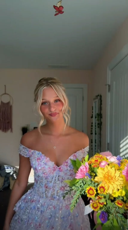 Sparkly Off The Shoulder Tulle Sequin Layered Short Party Dress,White A Line Short 8th Grade Homecoming Dress D4010