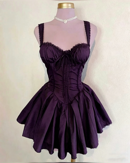 Elegant Black Sweetheart Neck Satin A Line Birthday Outfits Formal Graduation Homecoming Dress S768