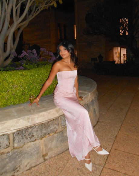 Classy Pink Strapless Satin Mermaid Bridesmaid Dress Long Wedding Guest Dress D1956