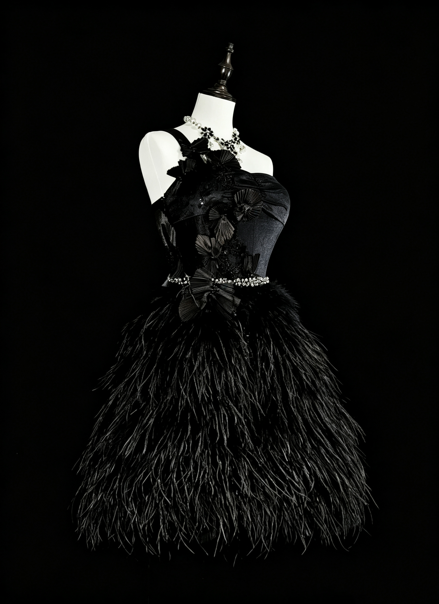 Classic Black Satin Feathers A Line Short 7th Grade Homecoming Dress,One Shoulder Mini Party Dress D4055