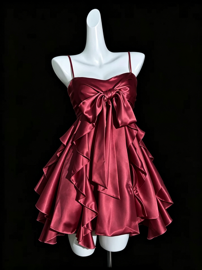 Classy Spaghetti Straps Off White Satin A Line Short Graduation Homecoming Dress D3847