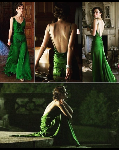 Pretty A Line Spaghetti Straps Green Chiffon Prom Dress Evening Dress Formal Dress SD2195