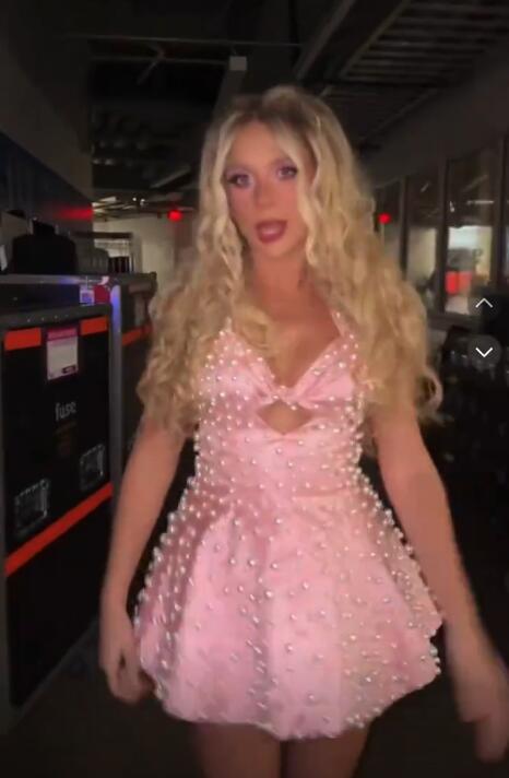Elegant Pink Satin Pearls A Line Short Homecoming Dress,Halter Short Party Dress D4307