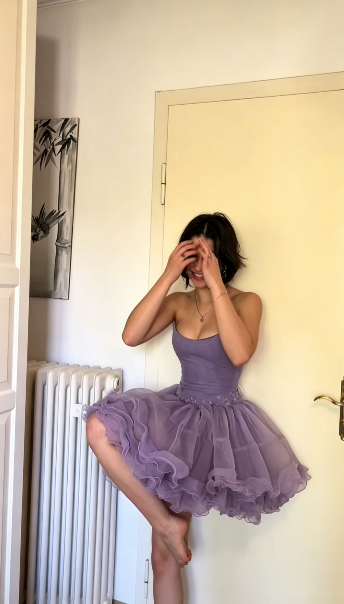 Charming Strapless Purple Tulle A Line Short Homecoming Dress Cocktail Dress D3350
