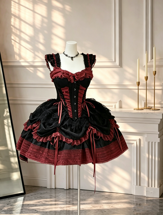 Retro Black Satin Lace ALine Short Birthday Dress Cocktail Dress D2617