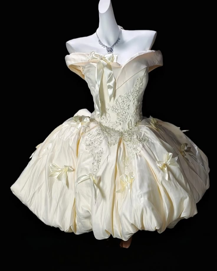 Sweet Off The Shoulder Satin Appliques Off White A Line Short 8th Grade Homecoming Dress With Bow D3772