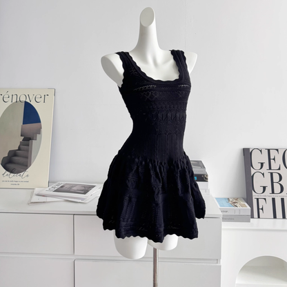 Classic Black A Line Short Birthday Dress Holiday Dress S221