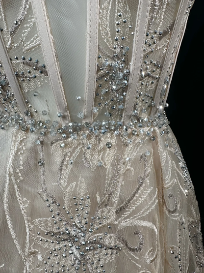 Gorgeous Tulle Embroidery Beaded Ball Gown Off The Shoulder Long Evening Dress Birthday Dress D2513