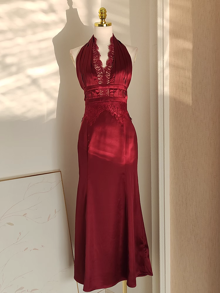 Sexy Sheath V neckline Satin Homecoming Dresses Burgundy Birthday Outfits SD375