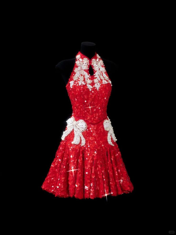 Pretty Red Sequin Beaded A Line Short Graduation Homecoming Dress 18th Birthday Outfits D440