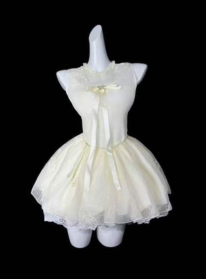 Cute Cream Tulle Lace A Line Short Party Dress,Formal Graduation Homecoming Dress D4187