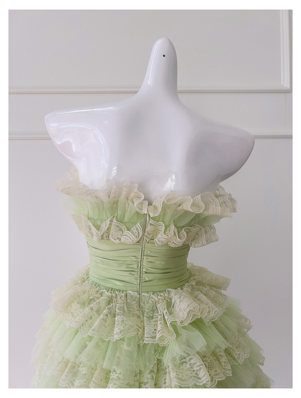 Cute Light Green Tulle Tiered Short Homecoming Dress Short Party Dress S571
