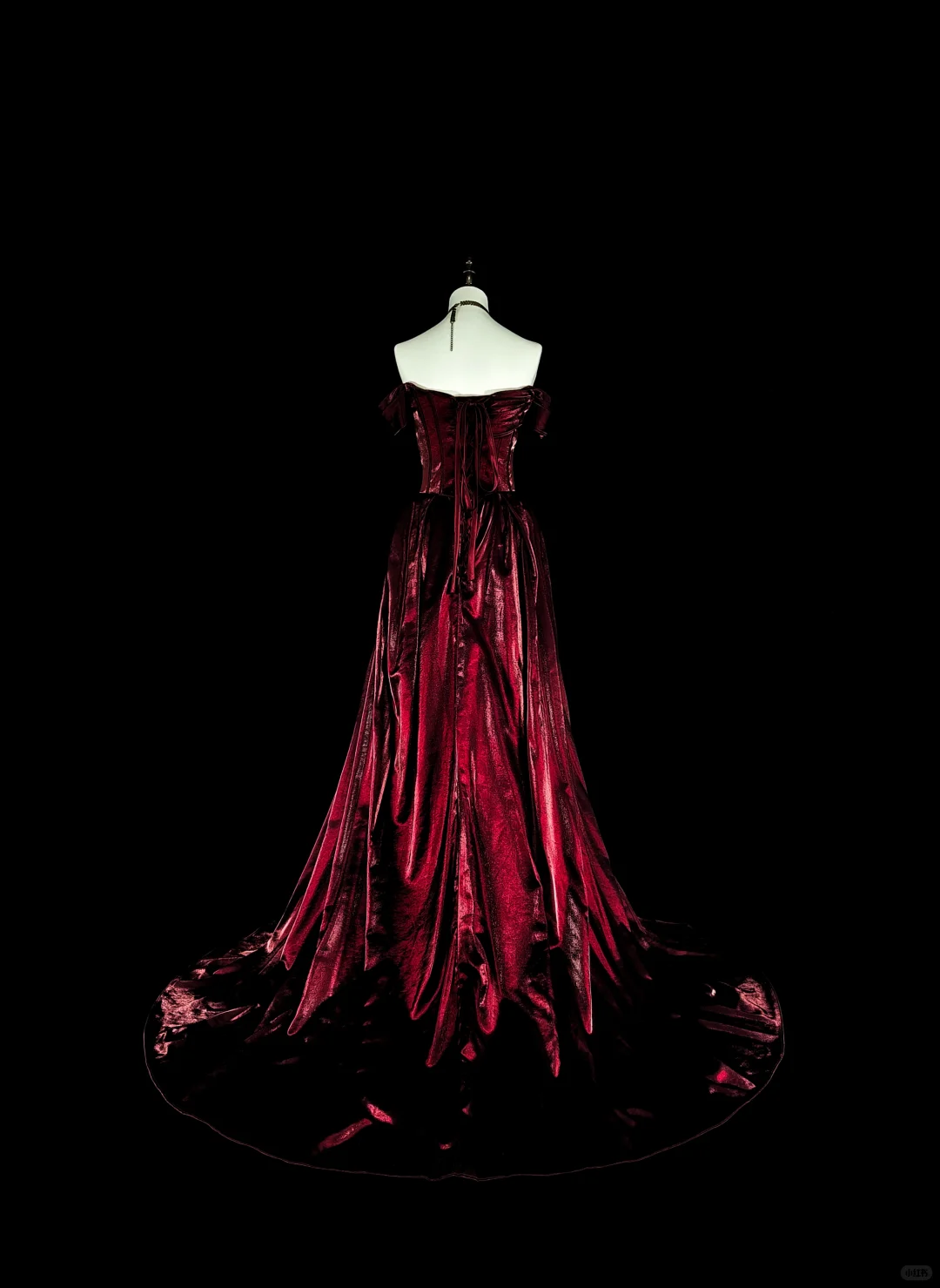 Charming Off The Shoulder Satin Beaded Long Prom Dress Burgundy Evening Dress D5387