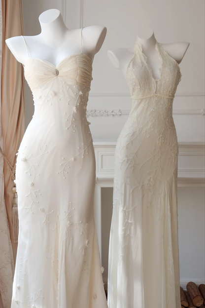 Elegant Sleeveless Chiffon Mermaid Backless Long Party Dress Evening Dress D2715