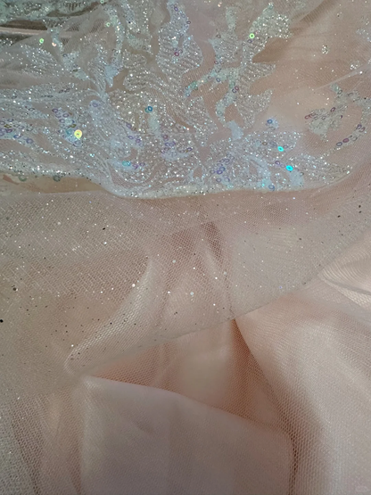 Glitter Pink Spaghetti Straps Tulle Sequin A Line Short Homecoming Dress Mini Party Dress D3252