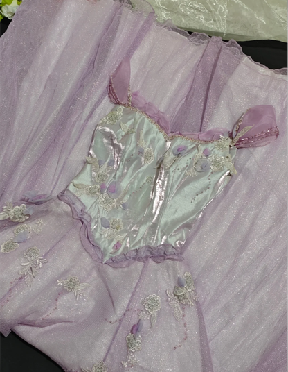 Beautiful Off The Shoulder Birthday Quinceanera Dress Purple Tulle Sequin Appliques Ball Gown Sweet 16 Dress D2376