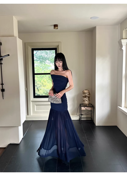 Sexy Halter V Neck White A Line Long Party Dress Formal Evening Gown D2122