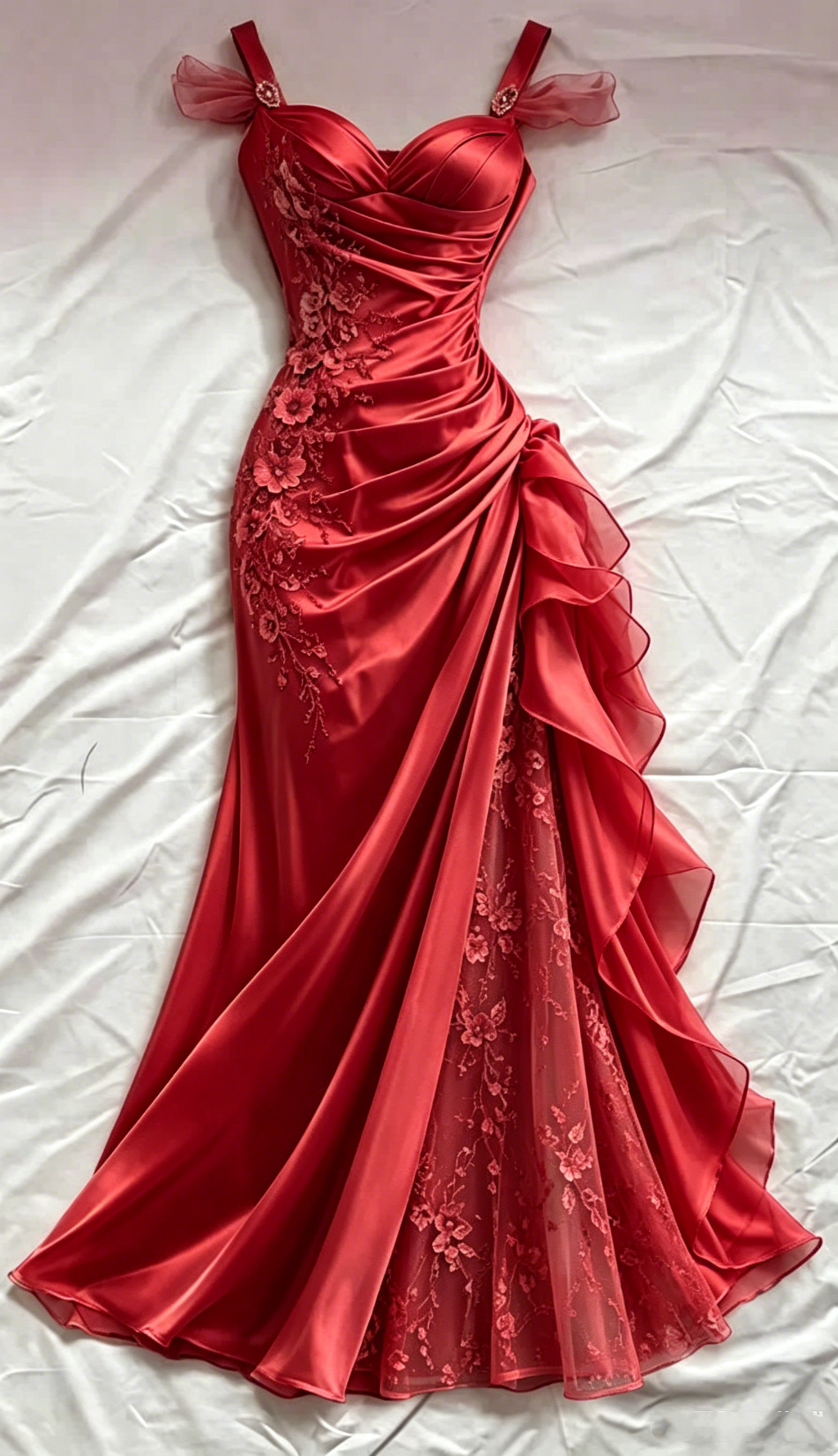 Pretty Pink Satin Tulle Appliques Mermaid Long Evening Dress ,Formal Birthday Prom Dress D3112