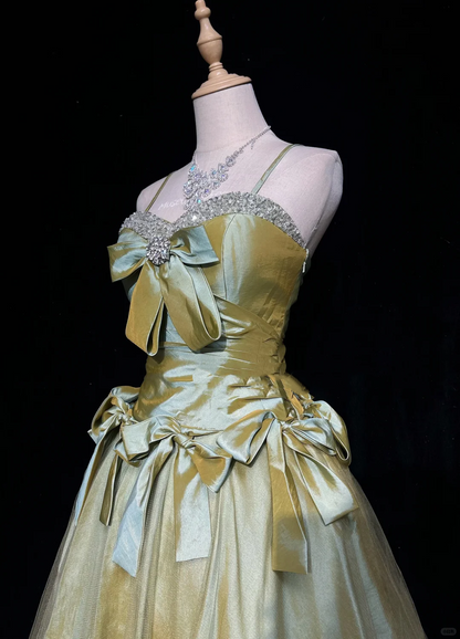 Retro Olive Green Tulle Satin Beaded Short Graduation Homecoming Dress,Spaghetti Straps A Line Mini Birthday Dress D2840
