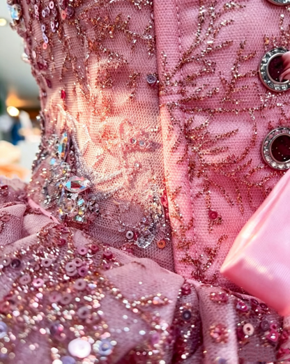 Sparkly Pink Satin Tulle Sequin Beaded A Line Short Homecoming Dress ,Sweetheart Neck Short Birthday Dress D4095