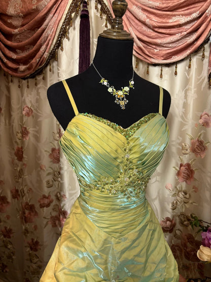 Retro Ball Gown Straps Satin Sage Green Long Party Dress Prom Dresses SD1506