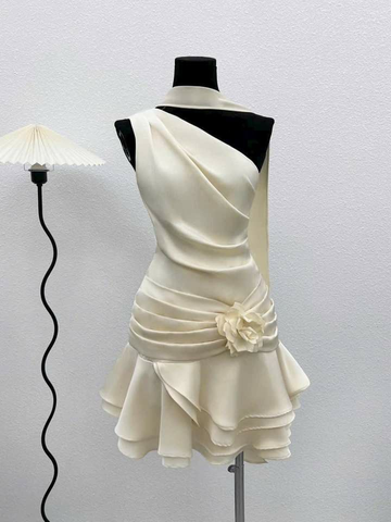 Sweet Elegant Solid O Neck Short Sleeve Dress Dresses(3 Colors)