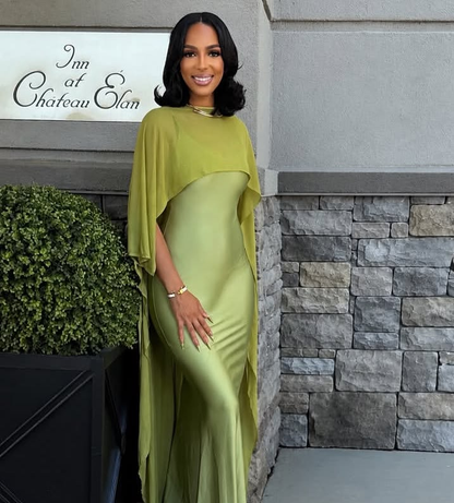 Glamorous Green Satin Mermaid Long Party Dress Birthday Prom Gown D4936