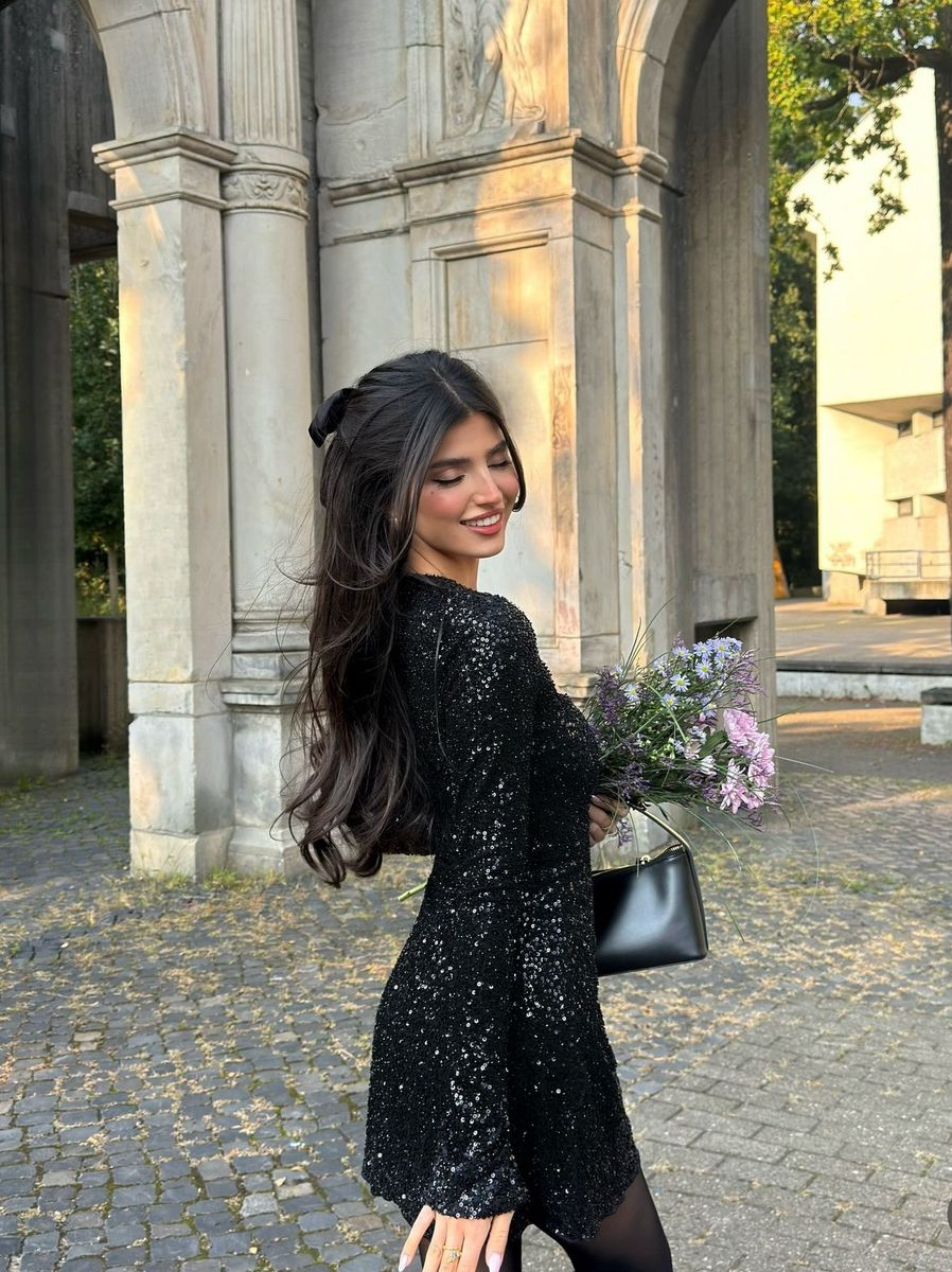 Sexy Square Neck Black Sequin Sheath Short Birthday Dress,Formal 8th Grade Homecoming Dress D3260