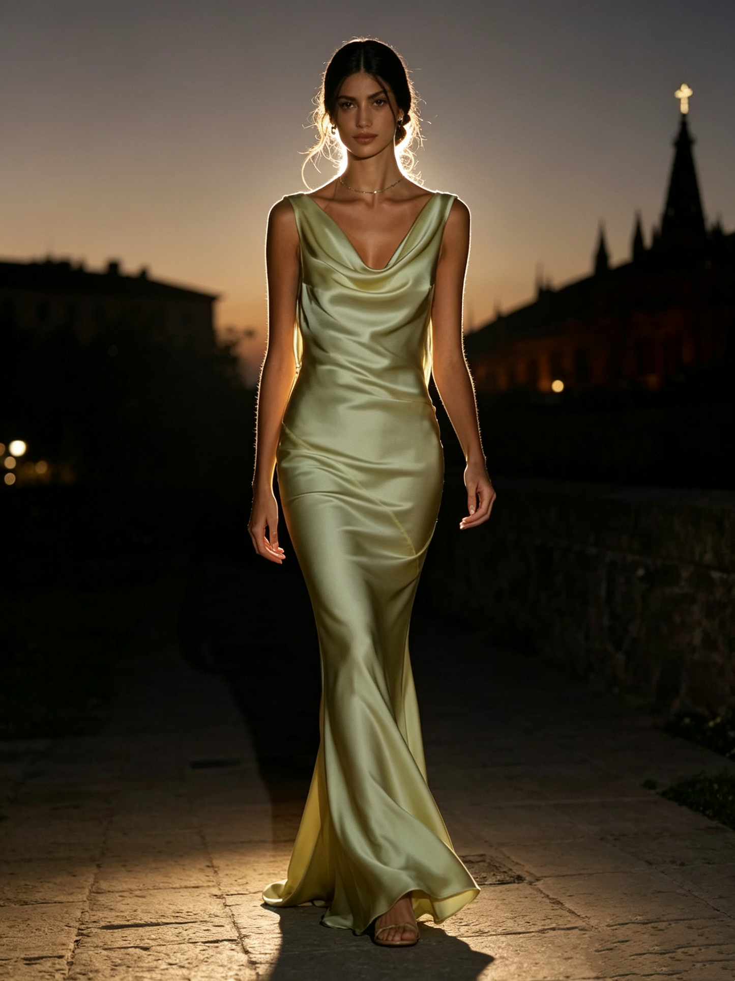 Sexy Green Sleeveless Satin Backless Mermaid Evening Dress Long Party Gown Bridesmaid Dress D1464